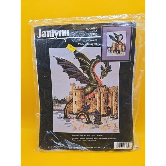 Janlynn Other - Vintage Counted Cross Stitch Kit Water Dragon   #06-25 Janlynn New